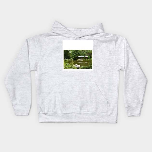 zen garden ecopop landscape photograph in houston tx park Kids Hoodie by jorge_lebeau